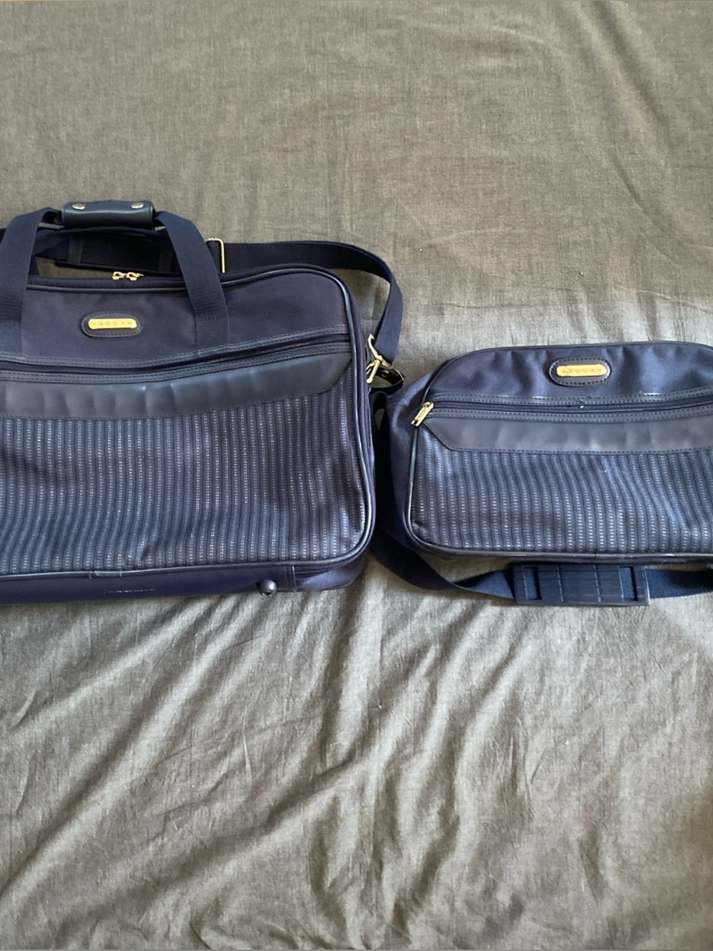 Vintage Jaguar Travel and Bag Set luggage luxury navy nautical
